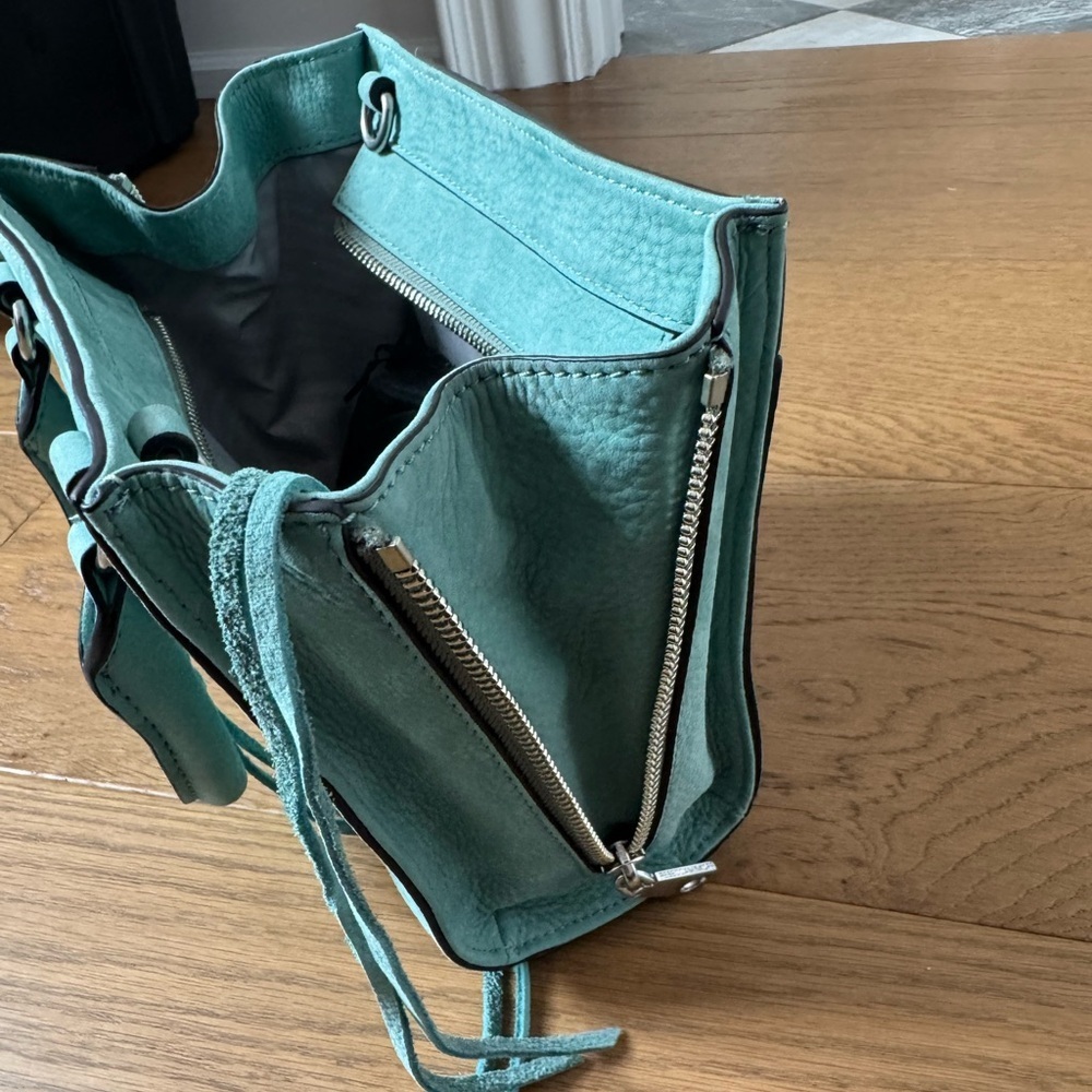 Rebecca Minkoff Side Zip Mini Reagan Tote Cross Body - Teal - NWOT - Picture 6 of 15